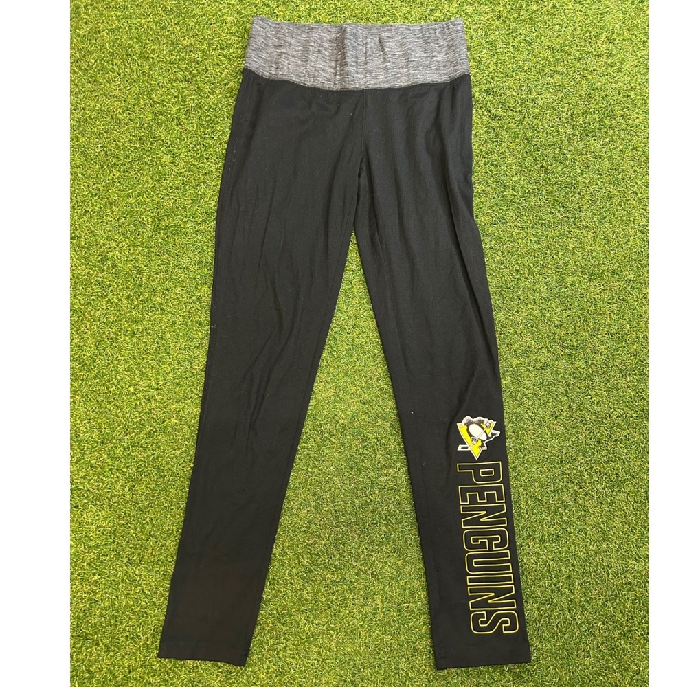 Fanatics NHL Pittsburgh Penguins Black Heather Gray Leggings Womens Small